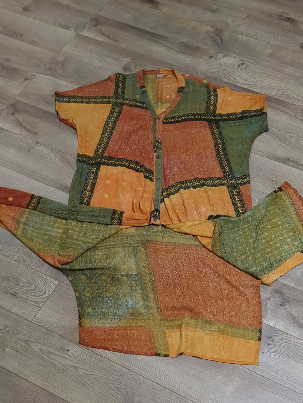 Mission Canyon boho-style button-down maxi dress or duster cardigan One Size - Picture 3 of 7